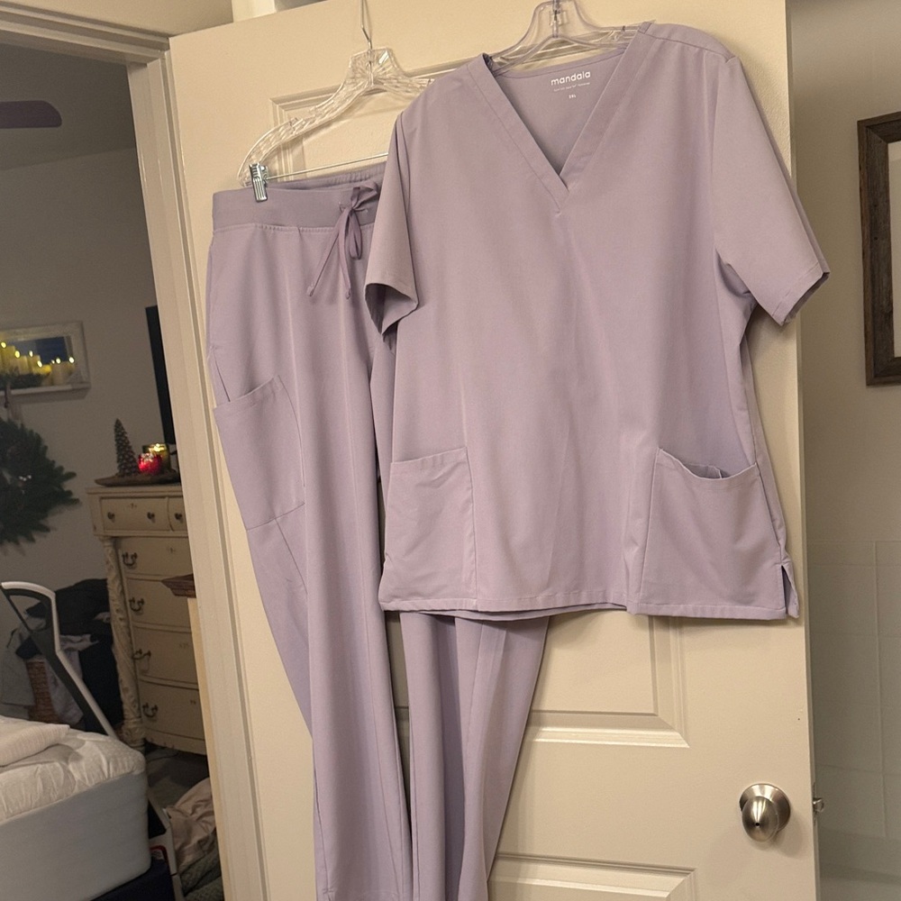 Purple/grey Women's Scrub Set